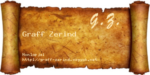 Graff Zerind névjegykártya